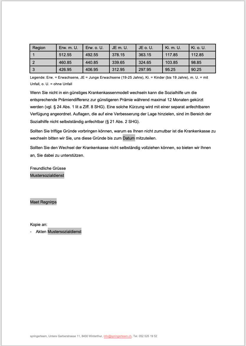 Auflage und Weisung Wohnungssuche